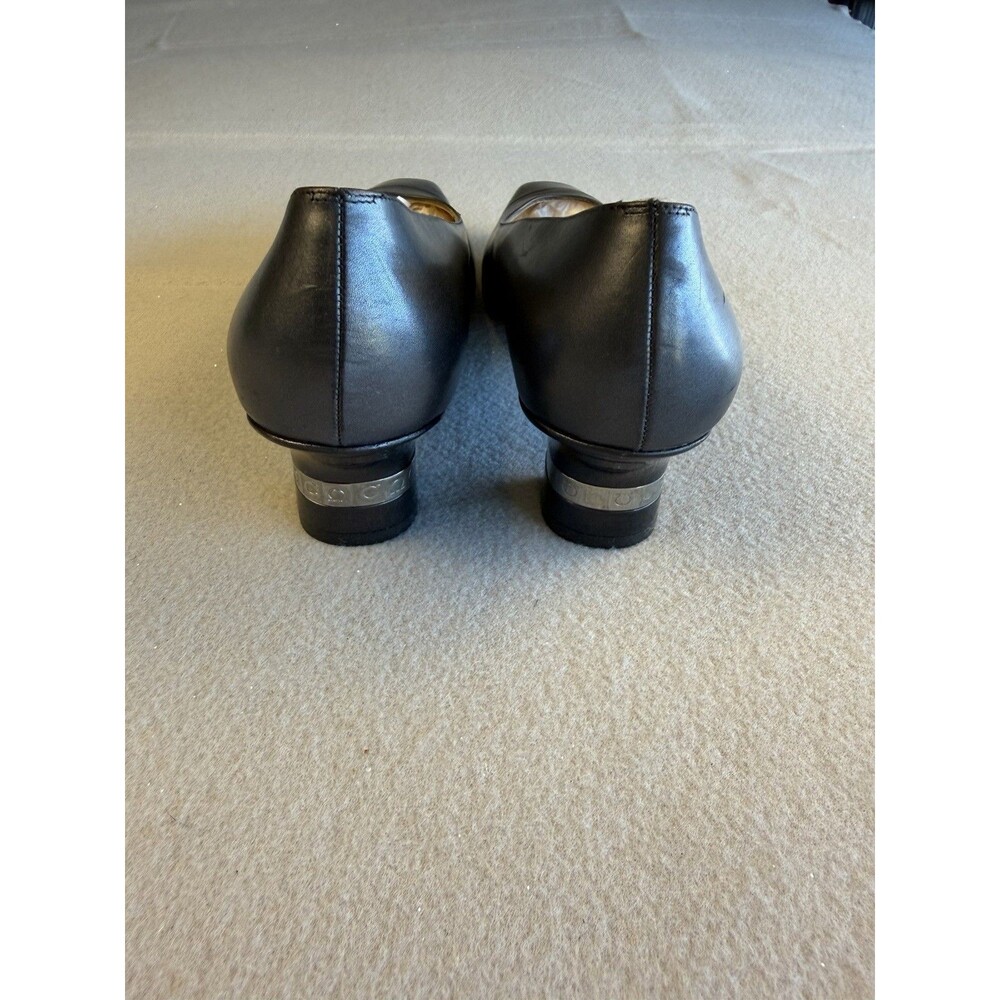 Salvatore Ferragamo Women's Leather Square Toe Pump Block Heel 9 C - Picture 6 of 11